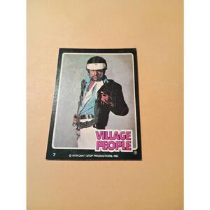 Vintage 1979 Village People Trading Card #7  Disco Era Vintage Music Collectible